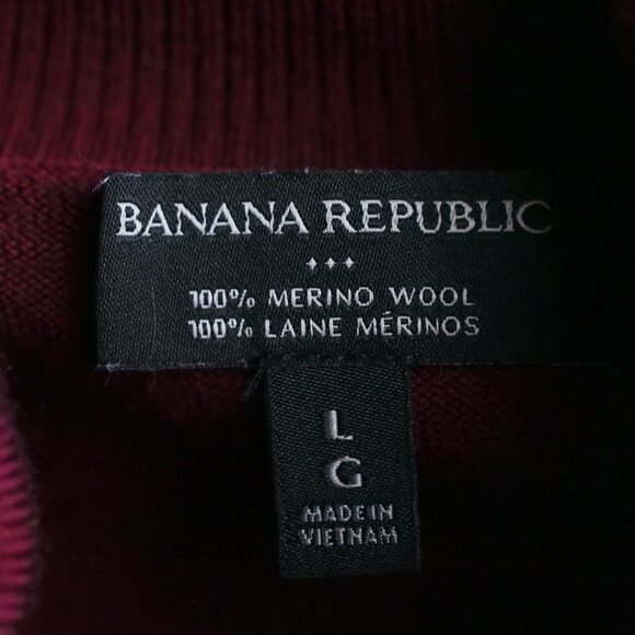 Banana Republic | Burgundy Merino Wool Turtleneck Sweater - Picture 2 of 5